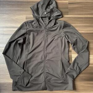 J Jill Zip Up Hoodie Black Size Small Activewear Fit Performance Stretch Sweater